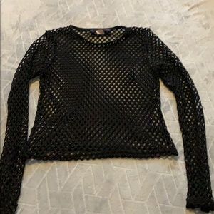 (3 for $28) Webbed long sleeves crop top